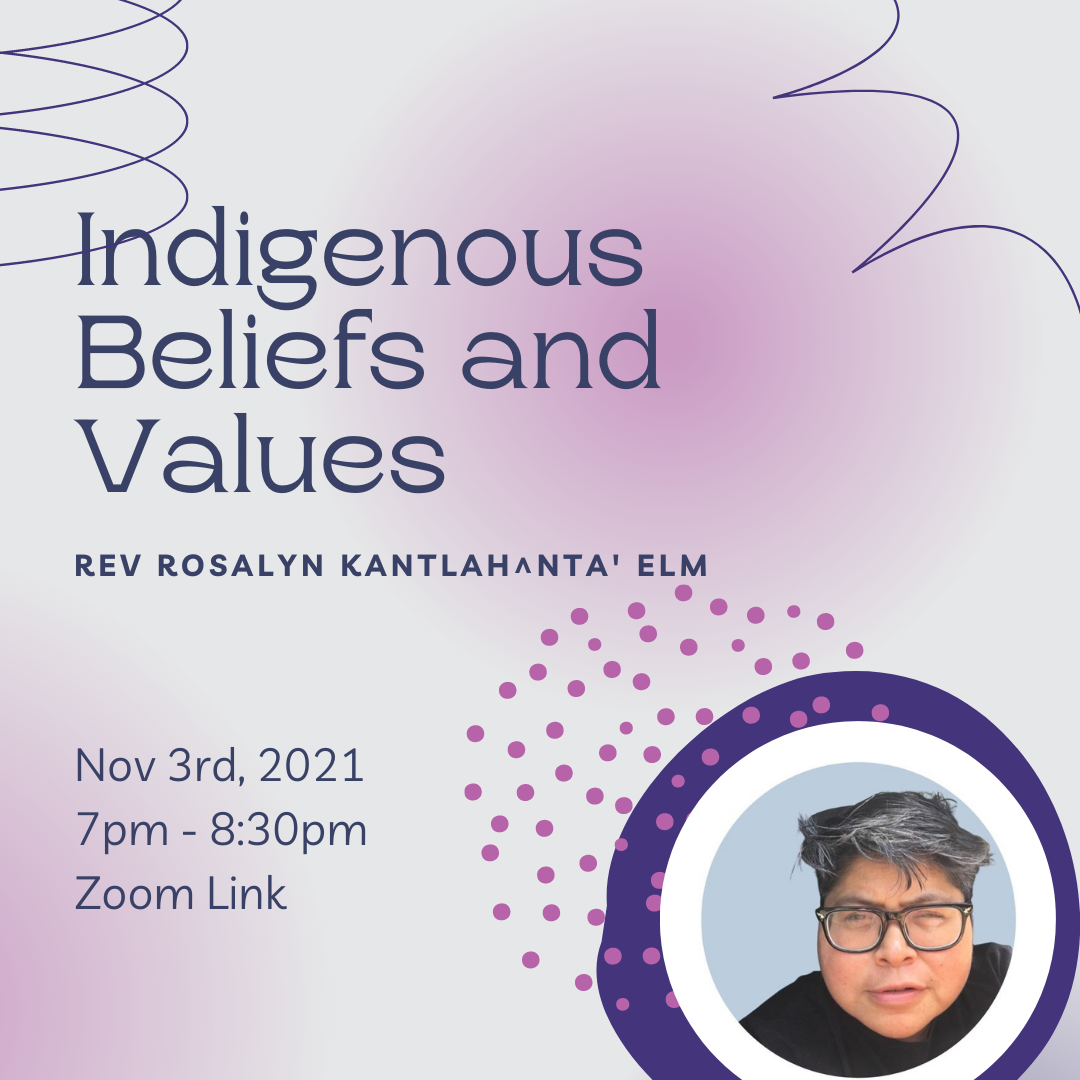 Indigenous beliefs &amp; values session flyer