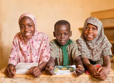 School children in Abuja, Nigeria at the Pigba internally displaced persons (IDPs) camp. Photo: Godwin Oisi