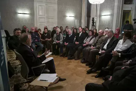 In KAICIID's “Religionen im Dialog” series of open-house expert lectures, we hosted a series of lectures on dialogue and the history of interreligiousness. The lectures were given by Viennese academics, leaders and experts. Photo: KAICIID KAICIID Expert Lecture