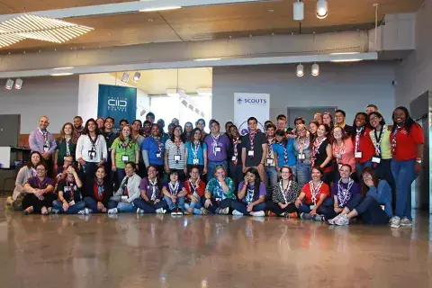 More than 80 Scouts from the Interamerican region were trained in intercultural and interreligious dialogue by experts from KAICIID and facilitators from WOSM at the Interamerican Scouts Youth Forum in Galveston, Texas. Photo: WOSM WOSM and KAICIID Interamerica Training
