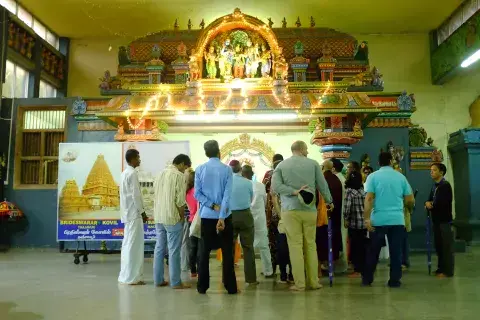 The Fellows learned about the Kovil and some of the practices they observed. For many, this was their first visit to a Hindu Kovil. Fellows Take Part in Tour