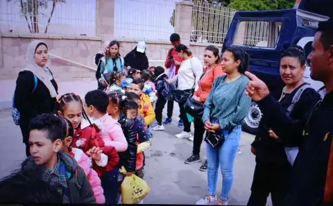 Children visiting the Luxor temple, Anba Bakhomious monastery and Abu Alhajjaj Luxory mosque.