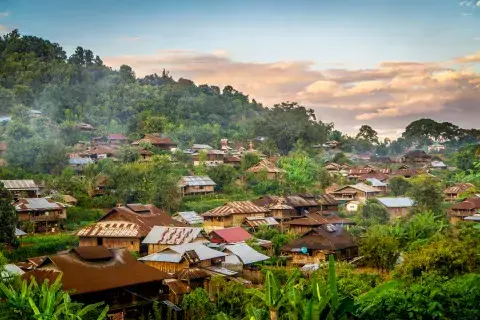 A rural mountain village in Shan State, Myanmar 