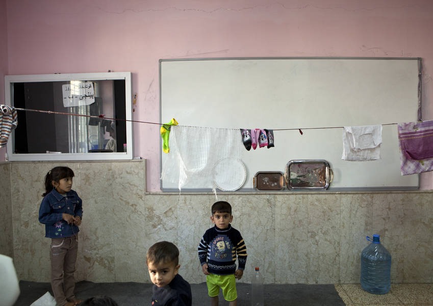 Yazidi children refugees at the Medrese Nawroz School in Dohuk.