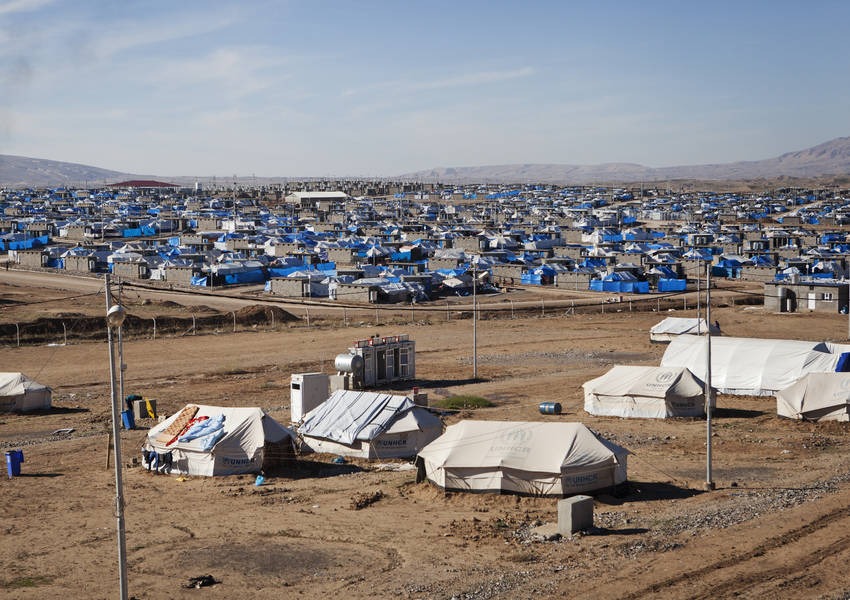 Camp Bajed Kandala in Northern Iraq close to the border with Syria with 40.000 refugees from Syria and Iraq. Most of the refugees at Camp Bajed Kandala are Yazidis from Sinjar and Sunnis from Zumar. 