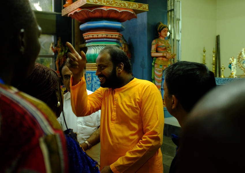  The tour of the Kovil, as they are called in Tamil because of their distinct architecture, was conducted by Jagrat Chaitanya, a Hindu monk who is a member of the 2016 Fellows class. 