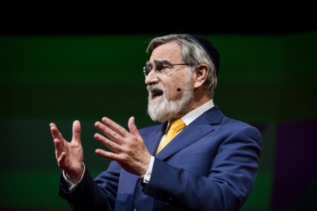 Rabbi Lord Jonathan Sacks speaks at TED2017, Vancouver, BC, Canada. Photo: Bret Hartman/TED