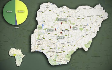 Nigeria, a country of 173 million inhabitants is evenly divided between Muslims and Christians: 52 per cent and 46 per cent respectively, with 1 per cent of other faiths. (Pew Research Centre) Nigeria Field Map